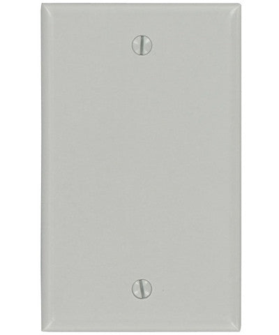 1-Gang, Blank, Box Mounted, Standard Nylon Wall Plate, Gray, 87014