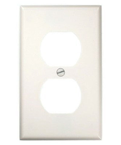1-Gang Duplex Device Receptacle Wall Plate, Standard Size, Thermoset, Device Mount, White, 88003 - Leviton