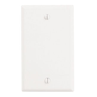 1-Gang, No Device Blank Wall Plate, Standard Size, Box Mount, White, 88014
