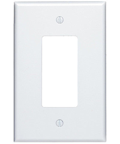 1-Gang Decora GFCI Device Decora, Wall Plate, Oversized, Thermoset, Device Mount, White, 88601 - Leviton