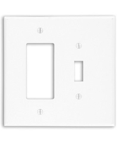 2-Gang, 1-Toggle 1-Decora/GFCI Device Combination Wall Plate, Oversized, White, 88605 - Leviton