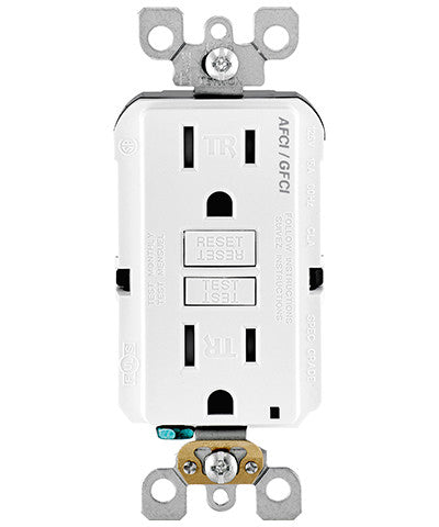 SmartlockPro Dual Function AFCI/GFCI Receptacle, 15 Amp, 125 Volt, AGTR1 - Leviton - 1