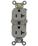 20 Amp, 125 Volt, Narrow Body Duplex Receptacle, Straight Blade, Commercial Grade, Self Grounding, Various Colors, BR20