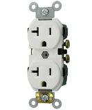 20-Amp, 125-Volt, Narrow Body Duplex Receptacle, Straight Blade, Commercial Grade, Self Grounding, Various Colors, CR20
