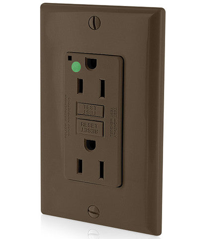 15 Amp, 125 Volt, NAFTA Compliant Extra-Heavy Duty, Hospital Grade, Non-Tamper-Resistant Duplex Self-Test GFCI Receptacle, GFNT1-HF - Leviton - 1