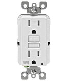 Self-Test SmartlockPro Slim GFCI Weather Resistant and Tamper Resistant Receptacle with LED Indicator, 15 Amp, GFWT1 - Leviton - 1
