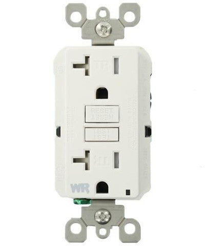 Self-Test SmartlockPro Slim GFCI Weather Resistant and Tamper Resistant Receptacle with LED Indicator, 20 Amp, GFWT2 - Leviton - 1