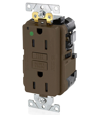 15 Amp, 125 Volt, Extra-Heavy Duty, Hospital Grade, Non-Tamper-Resistant Lev-Lok Duplex Self-Test GFCI Receptacle, MGFN1-HG - Leviton - 1