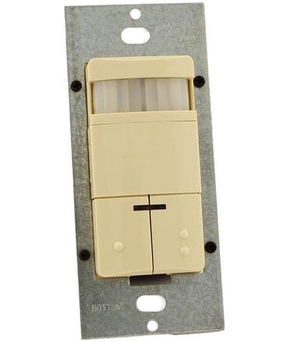 Dual-Relay, Decora Passive Infrared Wall Switch Occupancy Sensor, 180 Degree, 2100 sq. ft. Coverage, Ivory, ODS0D-TDI - Leviton