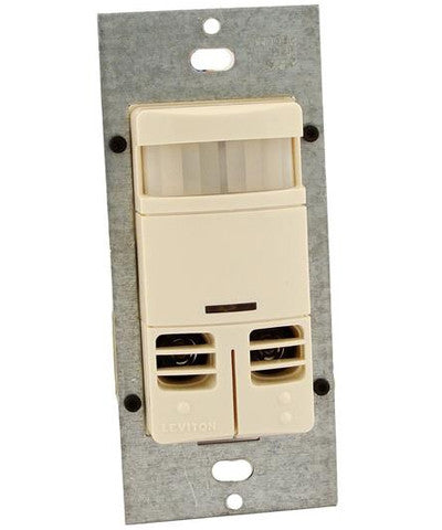 Dual-Relay, No Neutral, Multi-Technology Wall Switch Sensor, 2400 sq. ft. Major Motion Coverage, 400 sq. ft. Minor Motion Coverage, Light Almond, OSSMD-GDT - Leviton