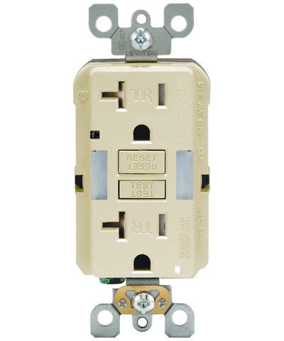 Self-Test SmartlockPro Slim GFCI Tamper Resistant Receptacle with Guidelight and LED Indicator, 20-Amp, GFNL2 - Leviton - 1