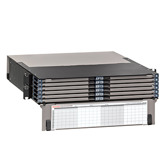 Opt-X UHDX 2RU Fiber Enclosure, empty, with sliding trays; Accepts up to (24) HDX components, 5R2UD-S24
