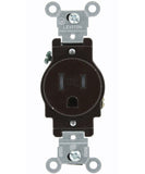 15 Amp, Narrow Body Single Receptacle, Straight Blade, Tamper Resistant, 125 Volt, Commercial Grade, Grounding, T5015 - Leviton - 1