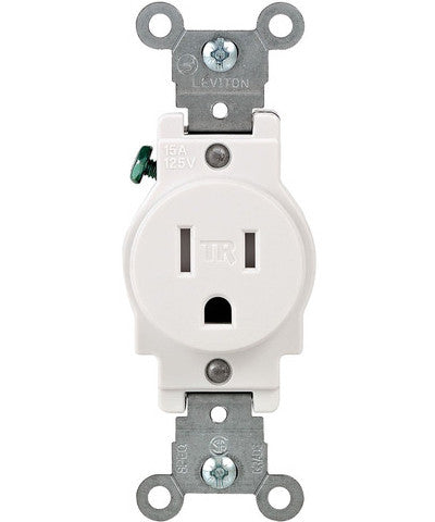 Leviton 15 Amp Commercial Grade Tamper Resistant Back Wired Self Grounding  Duplex Outlet, Brown TBR15 - The Home Depot