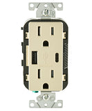 Type A & Type-C USB Charger/Tamper Resistant Receptacle, 15-Amp, T5633