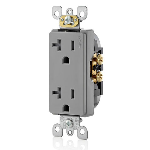 20 Amp, Tamper- Resistant, Decora Duplex Receptacle, Residential Grade ...