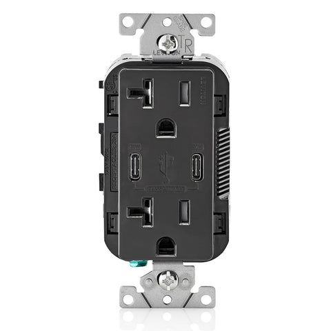 60W (20V@2.5A+ 5V@2A) USB Dual Type A/Type-C Power Delivery in-Wall Ch –  Leviton