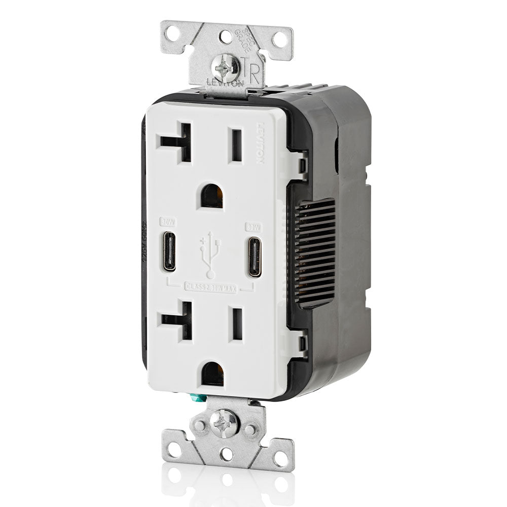 thumbnail image 2 of Leviton Tamper-Resistant Decora Duplex Receptacle – Light Almond – 20A – T5825-T 2 of 5