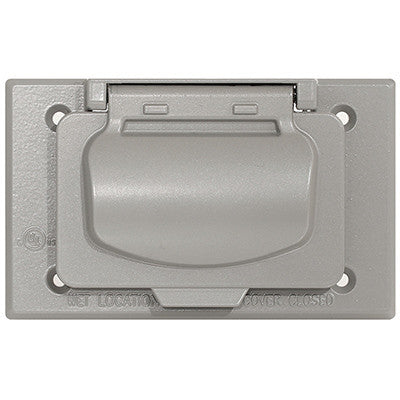 1-Gang Weatherproof Device Cover for Decora/GFCI Receptacle, Horizontal Mount, Gray, WM1HF-GY - Leviton