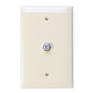 Midsize Video Wall Jack, F connector, Light Almond, 40539