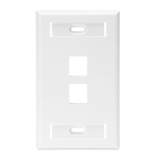 Single-Gang QuickPort Wallplate with ID Window, 2-Port, 42080