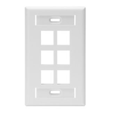 Single-Gang QuickPort Wallplate with ID Window, 6-Port, 42080