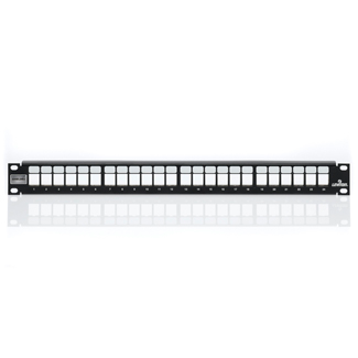 Shielded QuickPort Patch Panel, 24-port, 1RU. Cable management bar and grounding wire included, 4S255-S24