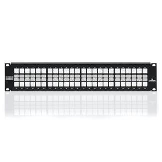 Shielded QuickPort Patch Panel, 48-port, 2RU. Cable management bar included, 4S255-S48