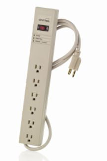 1449 3rd Edition, 125 Volt 15 Amp Surge Protected, 6-Outlet Strip w/Switch, General Duty, 6 Feet  - BEIGE, 5100-PS