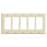 5-Gang Decora/GFCI Device Decora Wall Plate, Standard Size, Thermoset, Device Mount, 80423