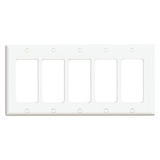 5-Gang Decora/GFCI Device Decora Wall Plate, Standard Size, Thermoset, Device Mount, 80423