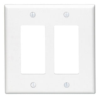 2-Gang Decora/GFCI Device Decora Wallplate/Faceplate, Midway Size, Thermoset, Device Mount, 80609