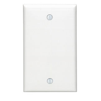 1-Gang No Device Blank Wallplate, Standard Size, Thermoplastic Nylon, Box Mount, - White, 80714-002-00W